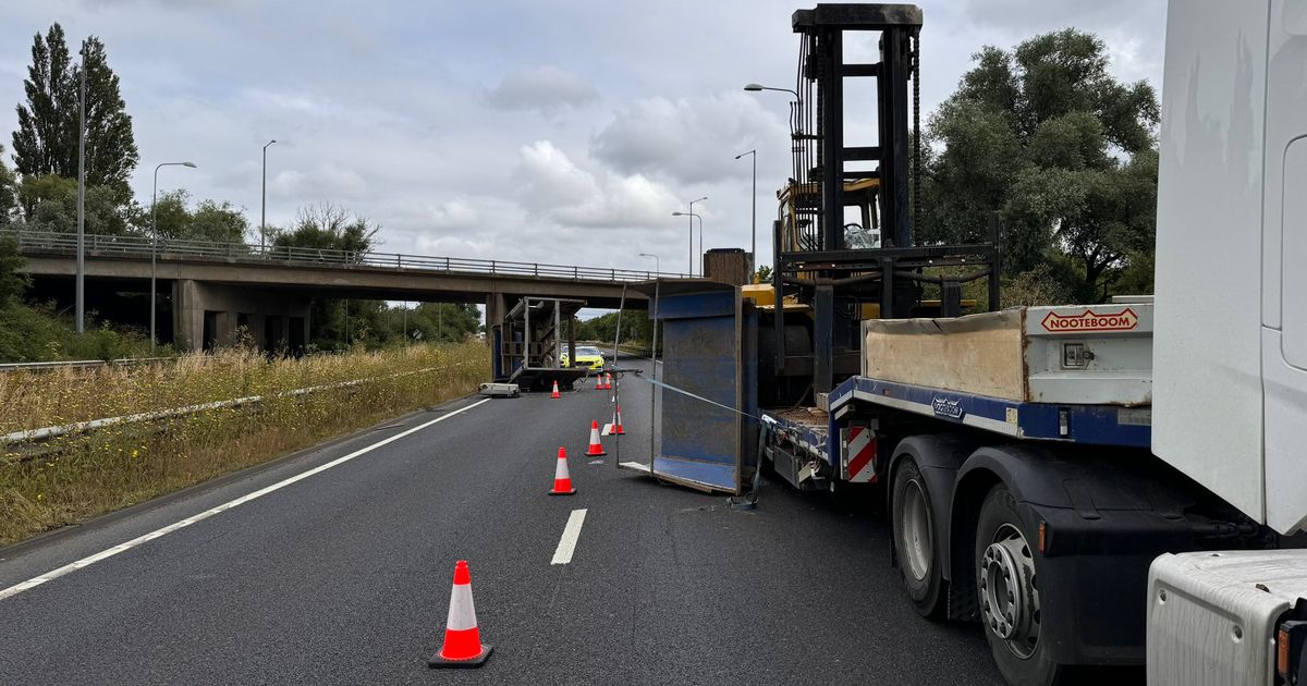 A1 Live Updates After Lorry Hits Bridge On Cambridgeshire Border With Queues Building