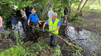 Stream Off River Chess Cleared Of Rubbish And Debris After Flooding